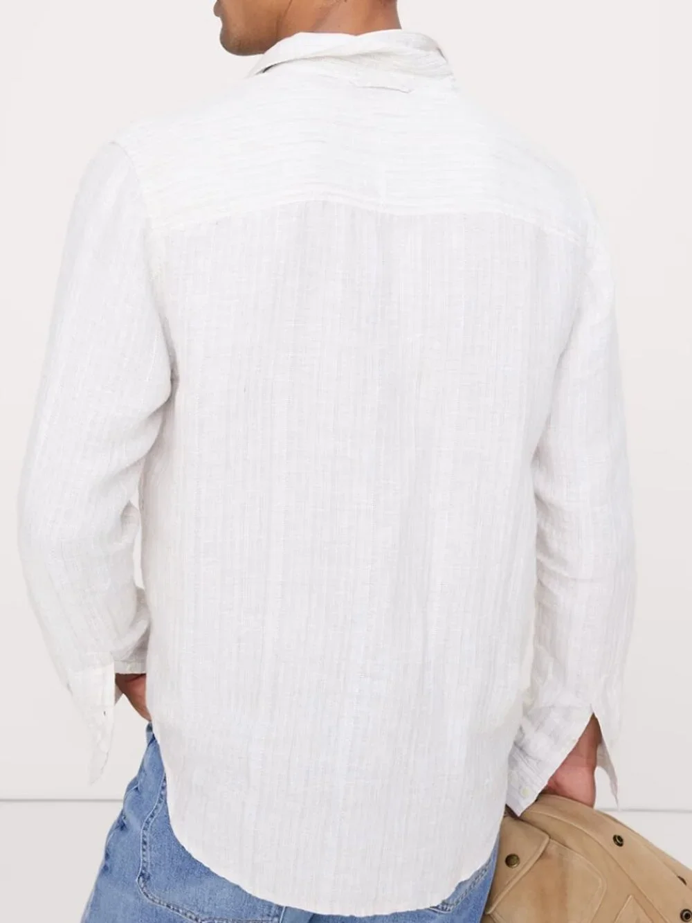 NWT! Banana Republic Men's Green Textured Euro Linen-Cotton Standard-Fit Shirt M